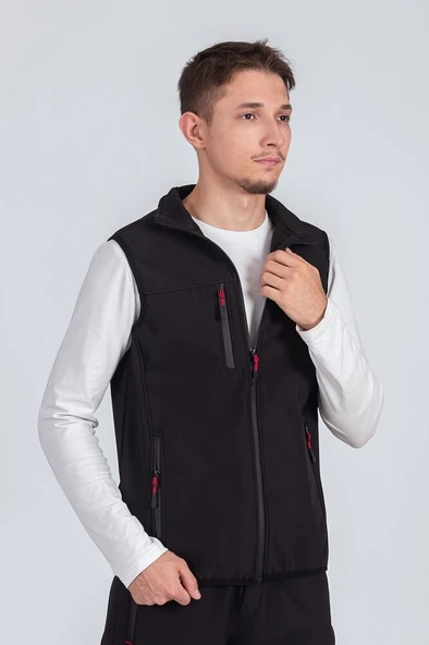 Softshell Dik Yaka Erkek Yelek - Resim 11
