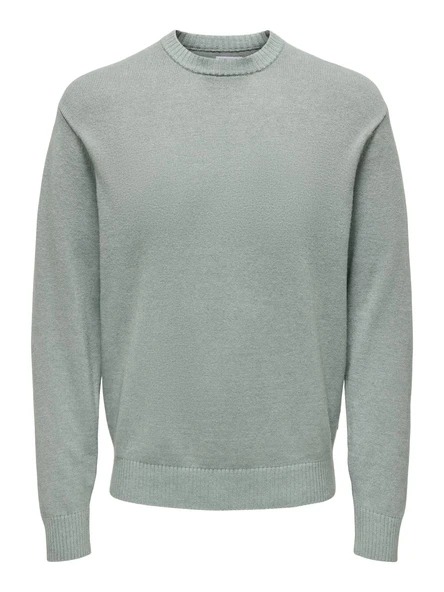 Only & Sons   ONSLEON LIFE REG 12 PBT CREW KNIT Erkek Yeşil Kazak - 22030507 ürün görseli 1