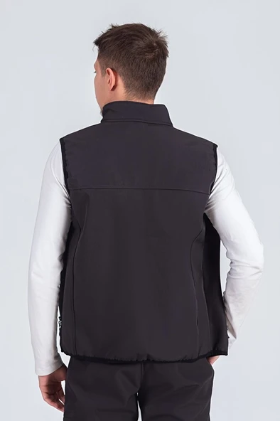 Softshell Dik Yaka Erkek Yelek - Resim 3