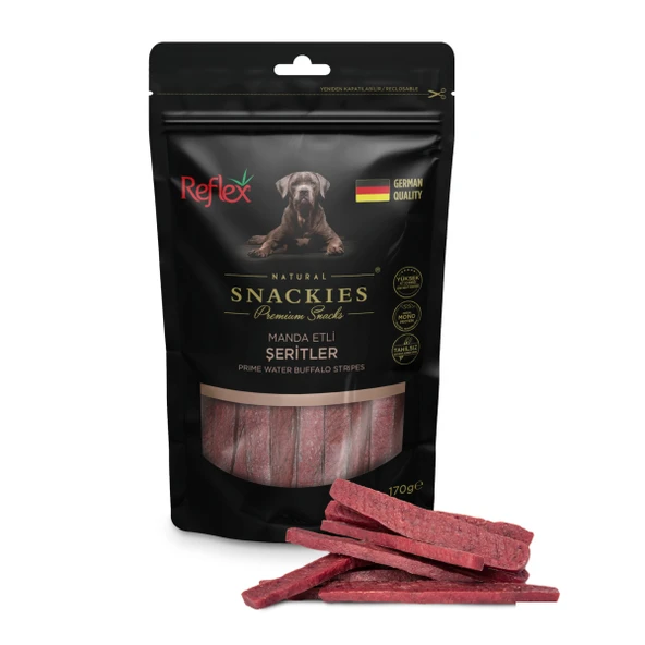 Reflex Snackies Natural Manda Etli Şerit Tahılsız Köpek Ödül Maması 170gr ürün görseli 1