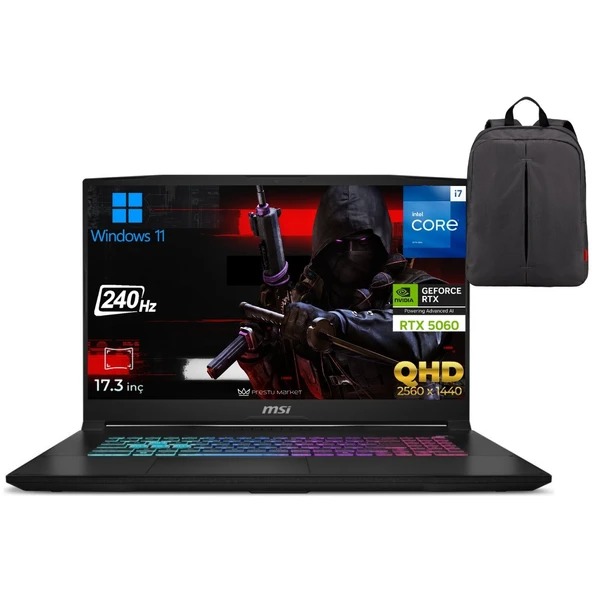Msı Katana 17 Hx B14WFK P9 Intel Core I7 14650HX 16GB 2tb SSD RTX5060 WIN11 Pro 17.3" Qhd 240Hz Taşınabilir Bilgisayar ürün görseli 1