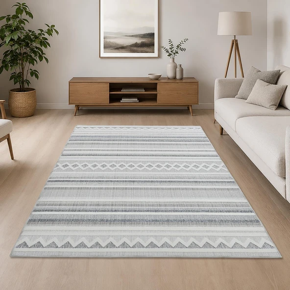Nature Pamuk 30° Yıkanabilir Halı Modern Kilim Oturma Odası Salon Mutfak Balkon Yolluk Halısı C102A ürün görseli 1