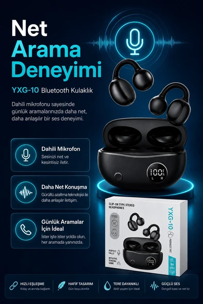 Şarj Kutulu Kulak Kancalı Bluetooth Kulaklık Mikrofonlu Müzik Ve Görüşme Uyumlu ürün görseli 1