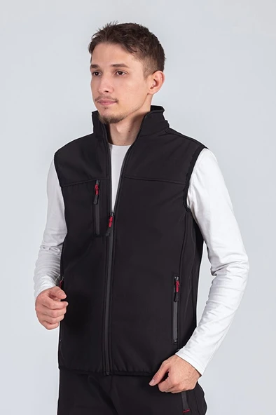 Softshell Dik Yaka Erkek Yelek - Resim 10