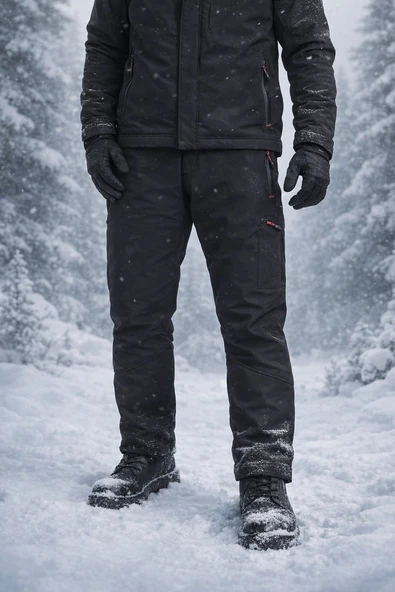 İçi Polarlı Kışlık İthal Softshell Rüzgar Geçirmez Su İtici Kumaş Erkek Pantolon ürün görseli 1