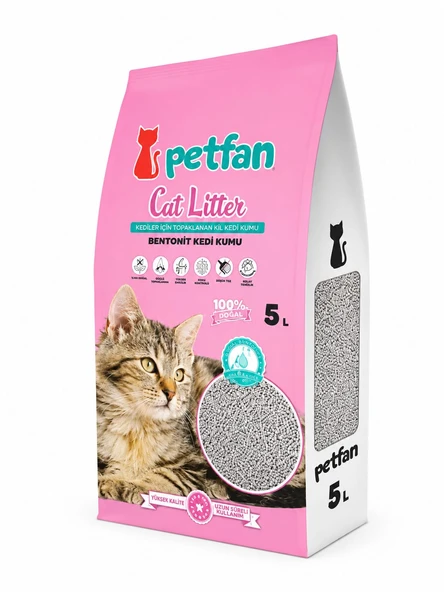 Petfan Bebek Pudralı İnce Taneli Kedi Kumu 5 Lt ürün görseli 1