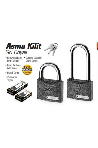 SGS 1321 ASMA KİLİT GRİ BOYALI 25MM ürün görseli 1
