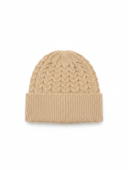 Only   ONLYASMIN KNIT BEANIE CC Kadın Kahverengi Şapka - 15351281 ürün görseli 1