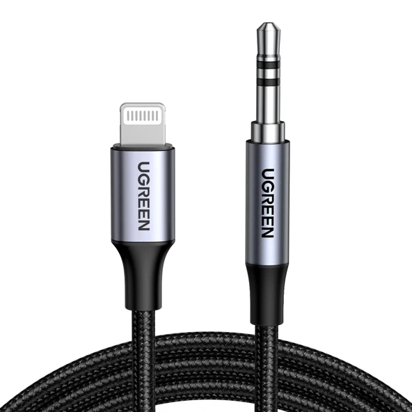 UGREEN 70509 US315 MFi Sertifikalı Stereo Ses Lightning to 3.5mm Aux Ses Kablosu Örgülü 1metre ürün görseli 1