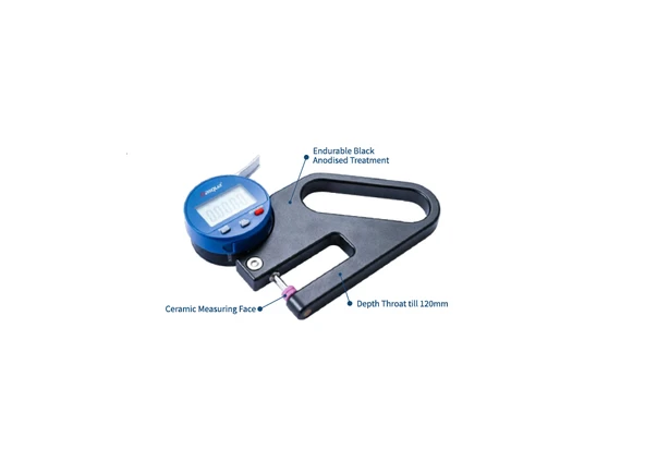 Dasqua 0-10mm Dijital Kalınlık Komparatörü Dayanıklı Siyah 30mm 0.01mm 5840-6215 ürün görseli 1