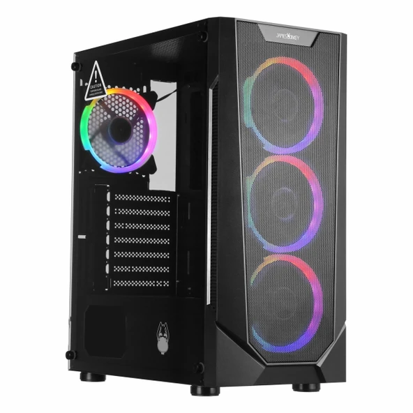 James Donkey Helix H800 650W 80+ Bronz USB 3.2 RGB ATX Mid Tower Siyah Kasa ürün görseli 1