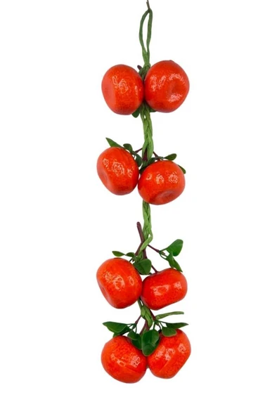 Yapay Mandalina Salkımı Süs 8 Mandalinalı Dekoratif  Yapay Meyve Sebze ürün görseli 1