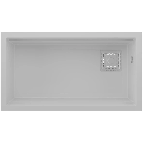 Real Stone Almila 75,5x42,4 cm Beyaz Granit Mutfak Eviyesi ürün görseli 1