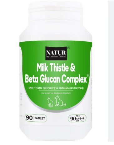 Milk Thistle & Beta Glukan Kedi ve Köpek Karaciğer Koruyucu ve Bağışıklık Güçlendirici 90 Tablet (Detoks ve Hücre Yenileyici) ürün görseli 1