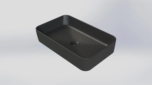 Turkuaz Cerastyle Hera Tezgahüstü Mat Siyah Lavabo 50*36 cm ürün görseli 1