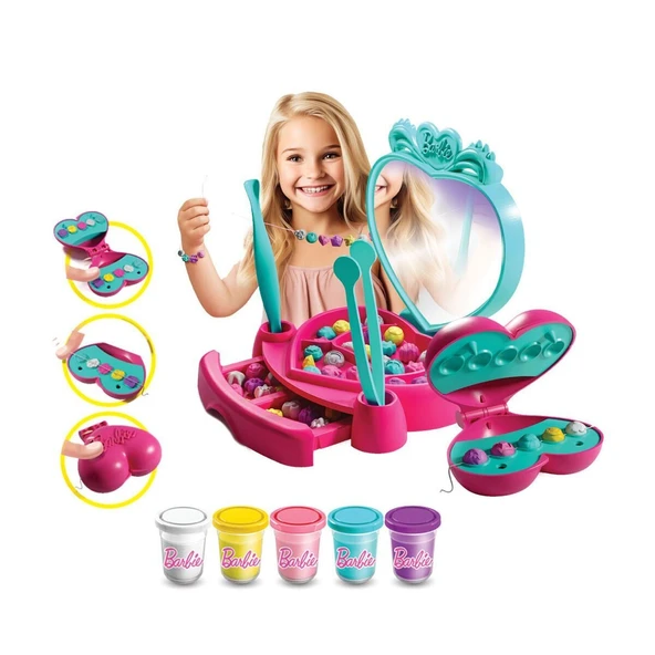 03926 BARBİE TAKI TASARLA HAMUR SET - Resim 2