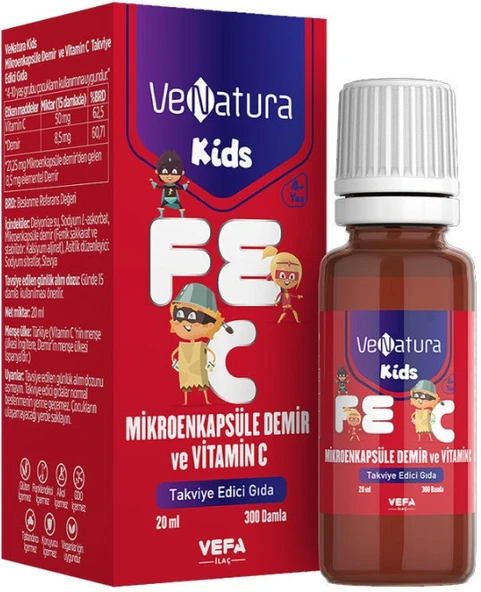 Venatura Kids Mikroenkapsüle Demir ve Vitamin C 20 ml ürün görseli 1
