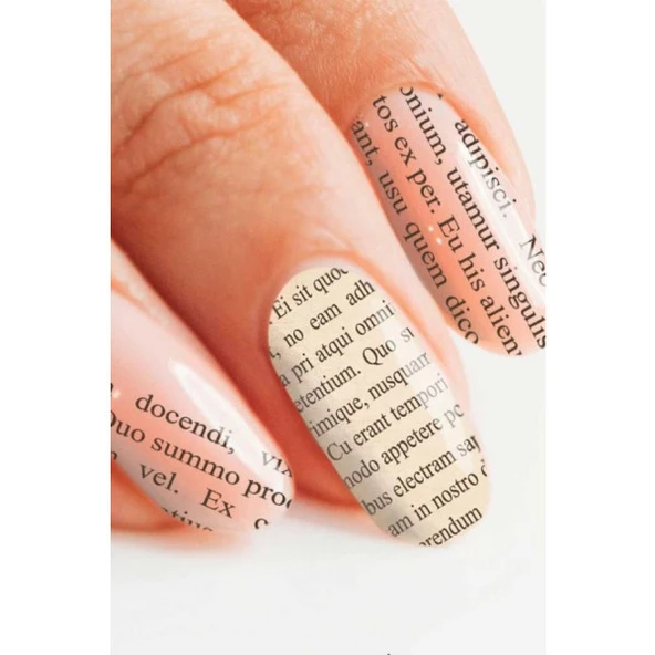 Gazete Yazıları Tırnak Dövmesi, Tırnak Tattoo, Nail Art, Tırnak Sticker ürün görseli 1