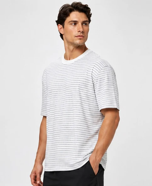 Mavi M0613317  Mavi Çizgili Sky Captain Tişört Erkek T-Shirt ürün görseli 1