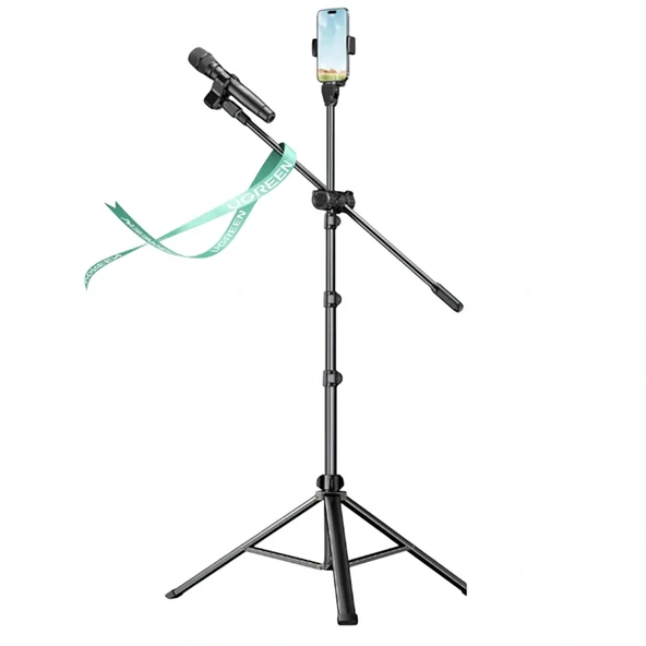 UGREEN 15646 LP679 4"-7.2" 72-180cm Profesyonel Yer Tipi Mikrofon ve Telefon Ayarlanabilir Tripod ürün görseli 1