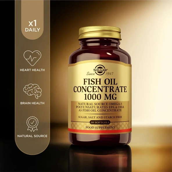 Solgar Fish Oil Concentrate 1000 mg 60 Kapsül ürün görseli 1