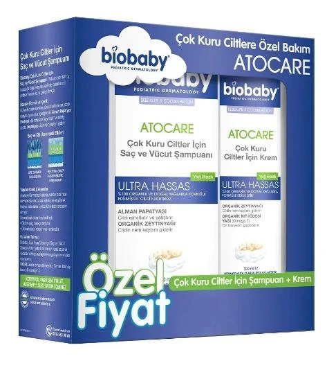 Biobaby Kuru ve Atopik Ciltler için Şampuan 300 ml + Krem 100 ml ürün görseli 1