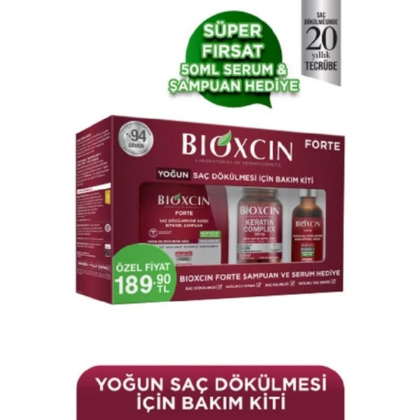 Bioxcin Forte Yoğun Bakım Kiti ( Tablet + Şampuan + Serum) ürün görseli 1