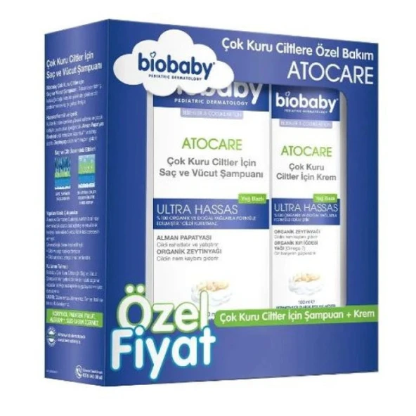 Biobaby Kuru Ve Atopik Ciltler İçin Şampuan 300 Ml + Krem 100 Ml ürün görseli 1