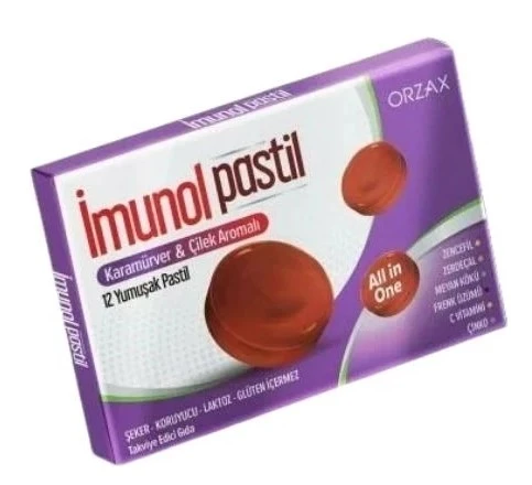 İmunol Kara Murver ve Çilek Aromalı 12 Li Pastil ürün görseli 1