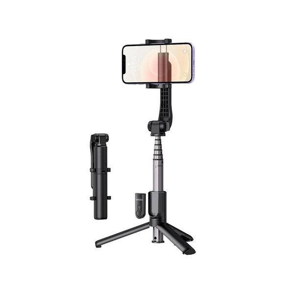 UGREEN 50758 LP508 4.6 - 7 inc Tripodlu Entegre Bluetooth Selfie Çubuğu Siyah ürün görseli 1