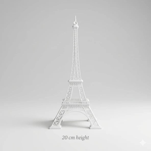 3D BASKILI eyfel kulesi 20 cm boyunda BEYAZ ürün görseli 1