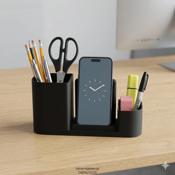 3D BASKILI Telefon Standlı Masa Organizer 20X10X10CM ürün görseli 1