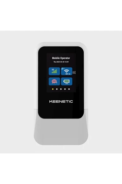 Keenetic Roamer 5G Wi-Fi 6 Hotspot Taşınabilir 4000Mah 30 cihaz 2,4 inç LCD ekran nanoSIM USB Type-C KN-5210 ürün görseli 1