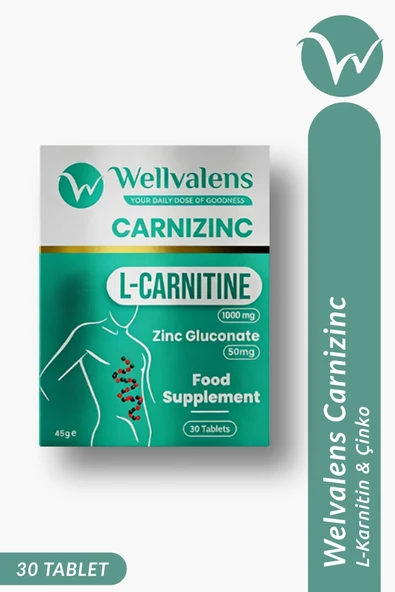Carnizinc L-Karnitine 1000 mg + Çinko Desteği 30 Tablet ürün görseli 1