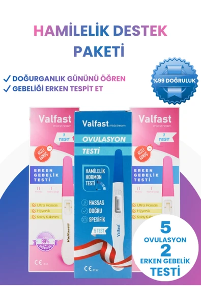 Hamilelik Planlama Seti - 5 Adet Ovulasyon (Yumurtlama) + 2 Adet Erken Gebelik Testi ürün görseli 1