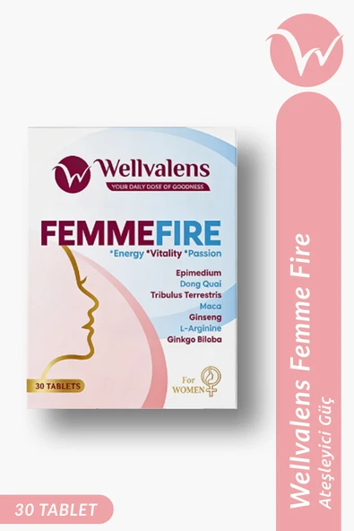 FemmeFire - Kadınlar İçin Hormon Dengesi & Canlılık - Maca, Kore Ginsengi, L-Arjinin - 30 Tablet ürün görseli 1