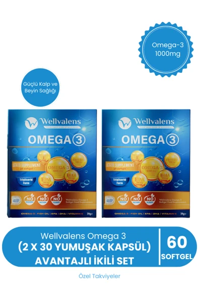 Omega 3 İkili Paket 30 Softjel | EPA & DHA İçeren Balık Yağı 60 Softjel ürün görseli 1