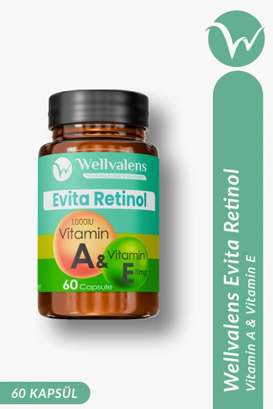 Evita Retinol Cilt Yenileme Anti-Aging Antioksidan 60 Kapsül Vitamin A 1000 µg Vitamin E 70 mg ürün görseli 1
