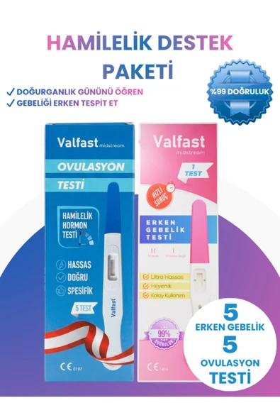 Hamilelik Destek Paketi 5 Ovulasyon (Yumurtlama) + 5 Erken Gebelik Testi ürün görseli 1