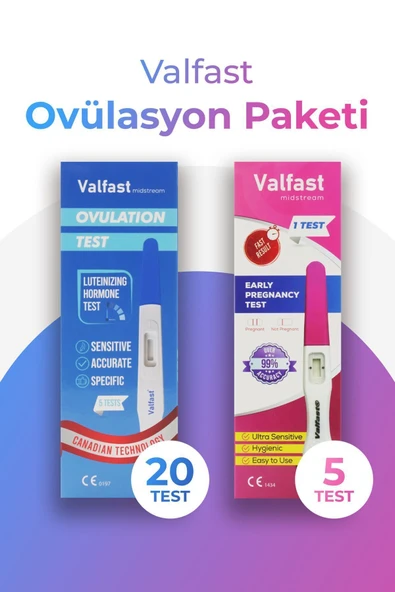 20 Adet Ovulasyon + 5 Adet Erken Gebelik Testi Kalem Test ürün görseli 1