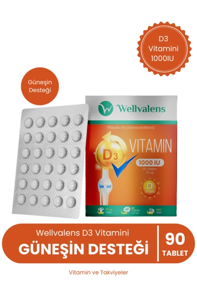 D3 Vitamini 1000 IU 90 Tablet Günlük D Vitamini Takviyesi ürün görseli 1