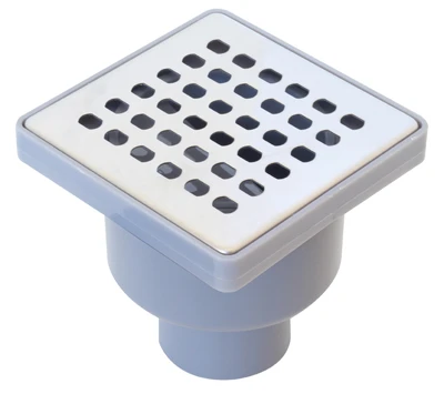 KROM YER SÜZGECİ KLAPELİ 10 x 10 cm Ø 50 PLASTİK ÇERÇEVE ALTTAN ÇIKIŞ YER SİFONU ürün görseli 1