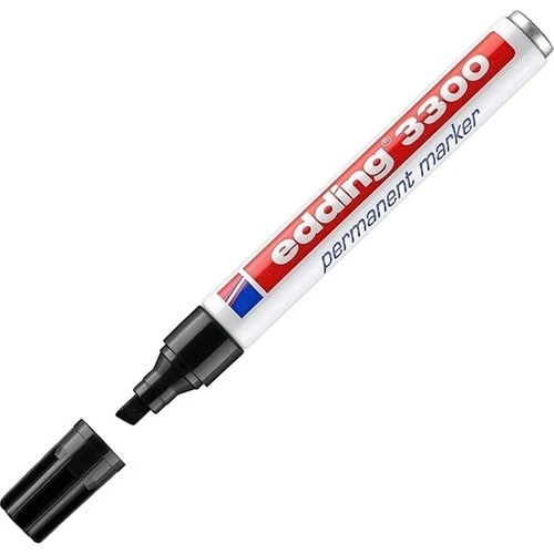 Edding 3300 Permanent Markör Kalem Kesik Uçlu 1-5 Mm Siyah ED330001 (10 Lu Paket) ürün görseli 1