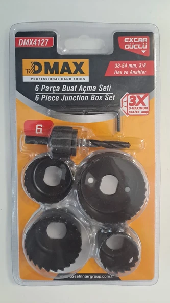 DMAX 6 PARÇA BUAT AÇMA SETİ - PANÇ - DMX4127 - ( 38-54mm, 3/8 Hex ve Anahtar ) ürün görseli 1