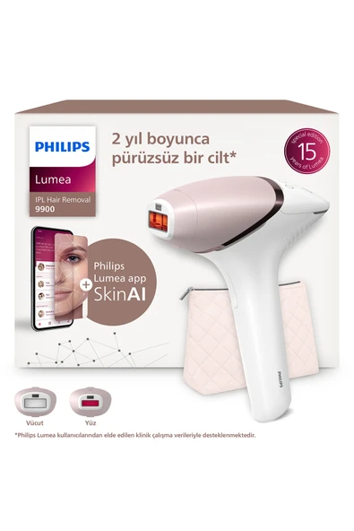 Philips Lumea 9900 Serisi BRI950/02 IPL Tüy Alma, SkinAI Uygulama, Vücut ve Yüz için 2 Başlık, Çanta ürün görseli 1
