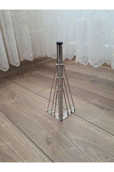 aldagelsin Mobilya Koltuk Sehpa Komidin Puf Bench Metal Telli Ayak 32 cm 2 Adet Gümüş ürün görseli 1
