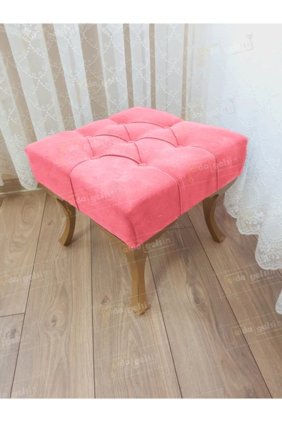aldagelsin Kapitoneli Makyaj Pufu Ayak Ucu Puf Gold Ayak (45*45) Pembe 45 x 45 ürün görseli 1