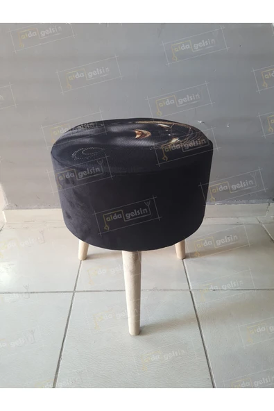 aldagelsin Dekoratif Ahşap Ayak Retro Yuvarlak Puf Arap Kızı 37 x 42 ürün görseli 1