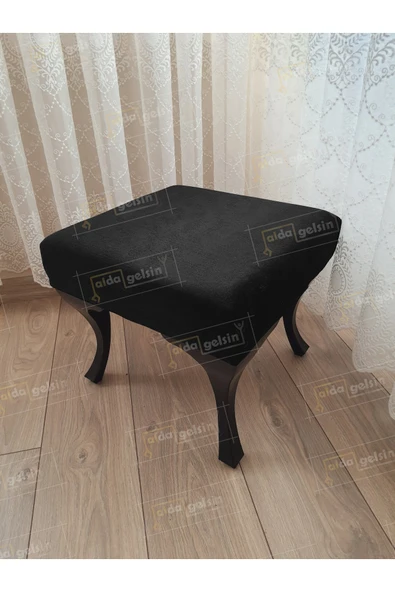 aldagelsin Ayak Ucu Kapı Önü Antre Düz Bench Puf Siyah Ayak Siyah 45 x 45 ürün görseli 1