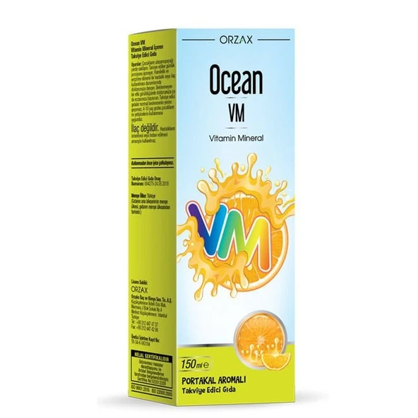 Ocean Vitamin Mineral VM Şurup Portakal Konsantreli 150 ml ürün görseli 1